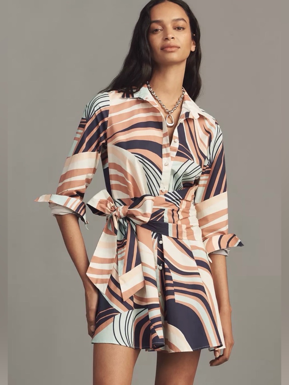 Hutch Cotton Okin Stretch Poplin Mini Shirtdress